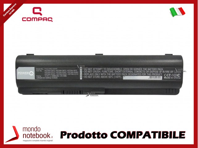 Batteria PowerQ per Compaq e altri brand 4400mAh 10.8V P/N 462889-121 Nero