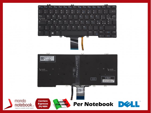 Tastiera Notebook DELL Latitude 13 7390 7380 7389, 12 7290 7280 5290 5289 5280 - Italiana - JY0T3 Retroilluminata