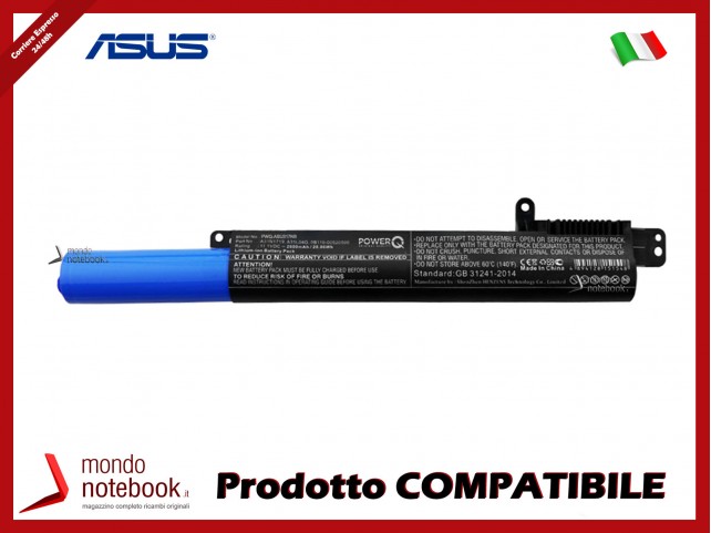 Batteria PowerQ per Asus A407U 2600 mAh 11.1V P/N 0B110-00520200 Nero