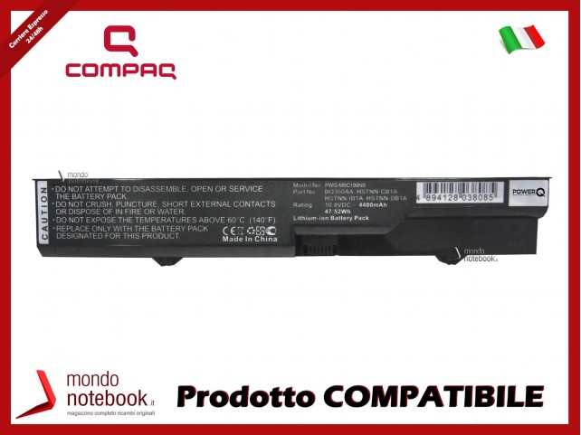 Batteria PowerQ per Compaq e altri brand 4400mAh 10.8V P/N 587706-121 Nero