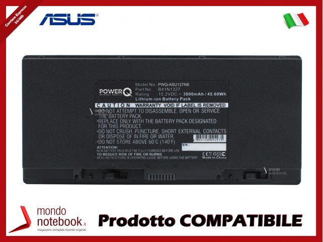 Batteria PowerQ per Asus B551LA-CN018G 3000 mAh 15.2V P/N B41N1327 Nero