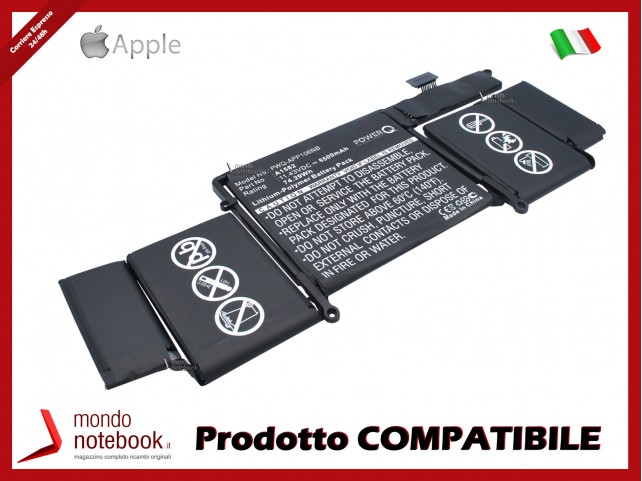 Batteria PowerQ per Apple A1502 6500 mAh 11.43V P/N 020-00009 Nero