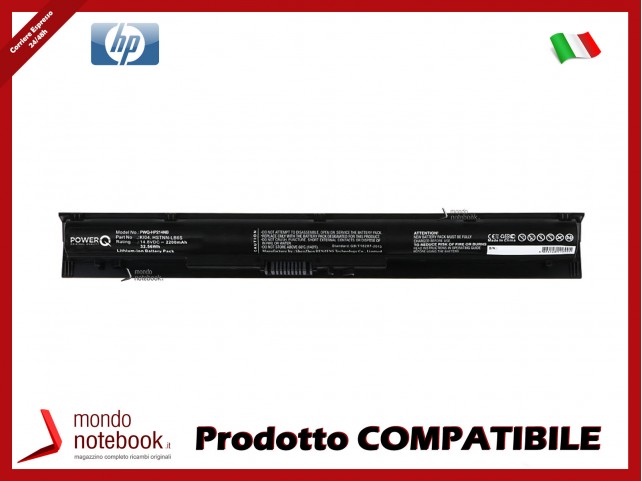 Batteria PowerQ per HP 15-AK006TX 2200 mAh 14.8V P/N 800009-121 Nero