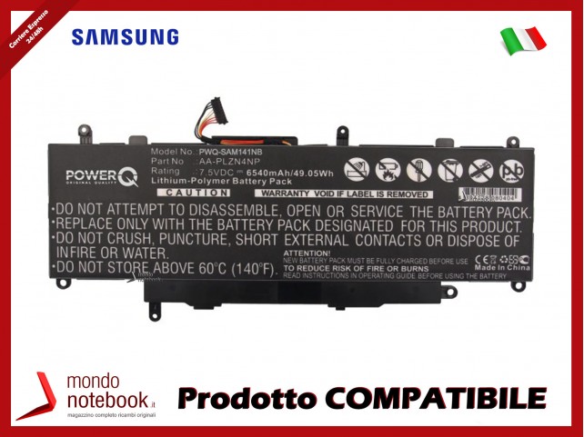 Batteria PowerQ per Samsung Ativ Pro 6540 mAh 7.5V P/N AA-PLZN4NP Nero