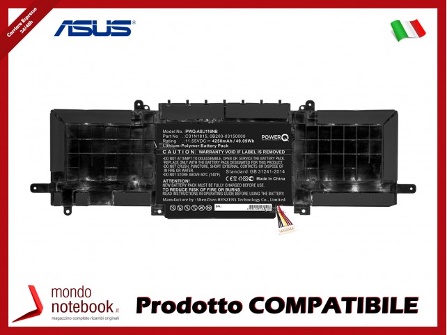 Batteria PowerQ per Asus BX333FN 4250 mAh 11.55V P/N 0B200-03150000 Nero