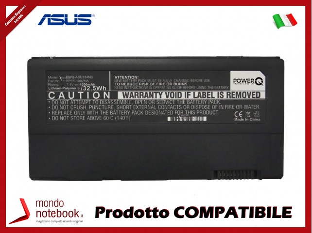 Batteria PowerQ per Asus Eee PC 1002 4200 mAh 7.4V P/N AP21-1002HA Nero