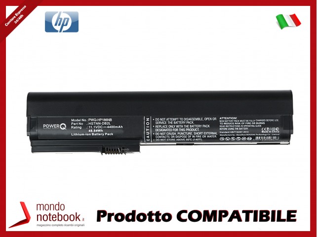 Batteria PowerQ per HP EliteBook 2560p 4400 mAh 11.1V P/N 463309-241 Nero