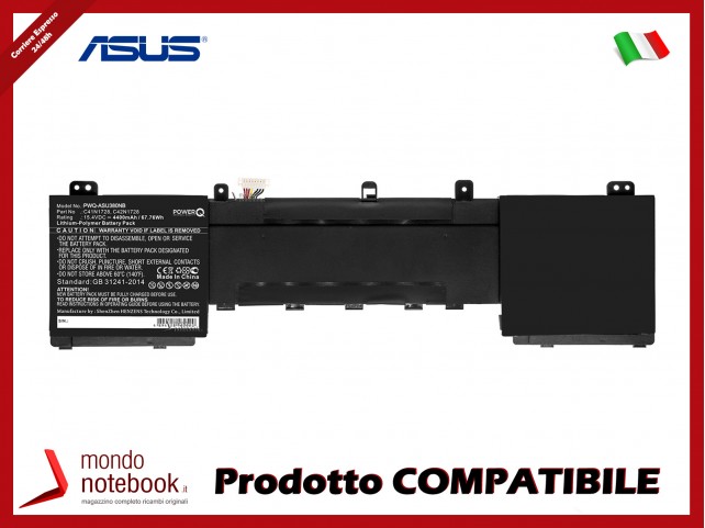 Batteria PowerQ per Asus 5500VE 4400 mAh 15.4V P/N 0B200-02520100 Nero
