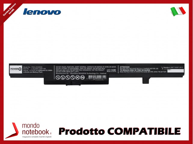 Batteria PowerQ per Lenovo B40 2200 mAh 14.8V P/N 45N1183 Nero