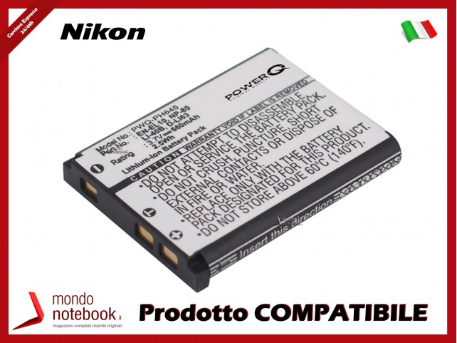 Batteria PowerQ per NIKON Coolpix S210 660mAh 3.7V P/N EN-EL10