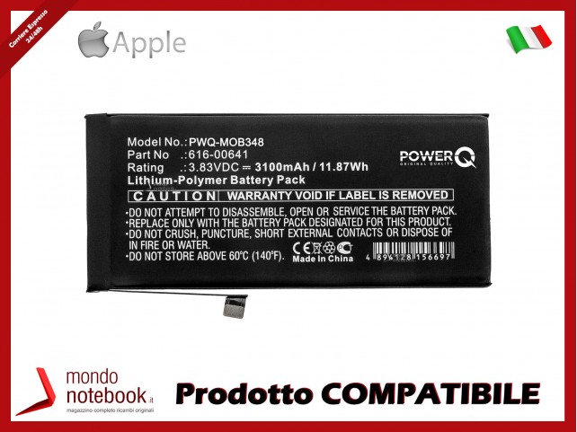 Batteria PowerQ per Apple A2111 3100mAh 3.83V P/N 616-00641