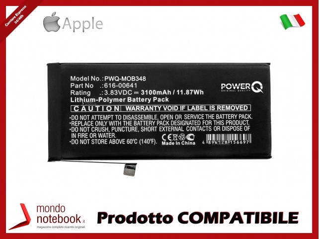 Batteria PowerQ per Apple iPhone 11 3100mAh 3.83V P/N 616-00641