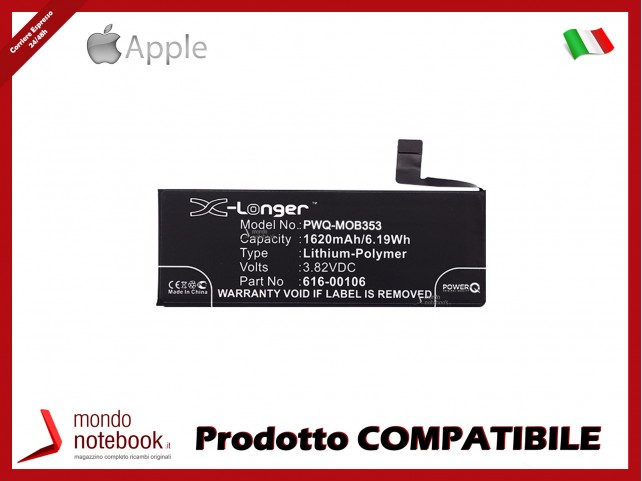 Batteria PowerQ per Apple iPhone SE 1620mAh 3.82V P/N 616-00106