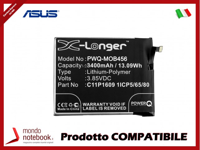 Batteria PowerQ per Asus X00DDA 3400mAh 3.85V P/N C11P1609 1ICP5/65/80