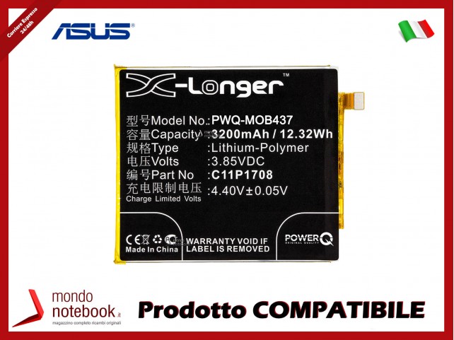Batteria PowerQ per Asus ZE620KL 3200mAh 3.85V P/N 0B200-02890100