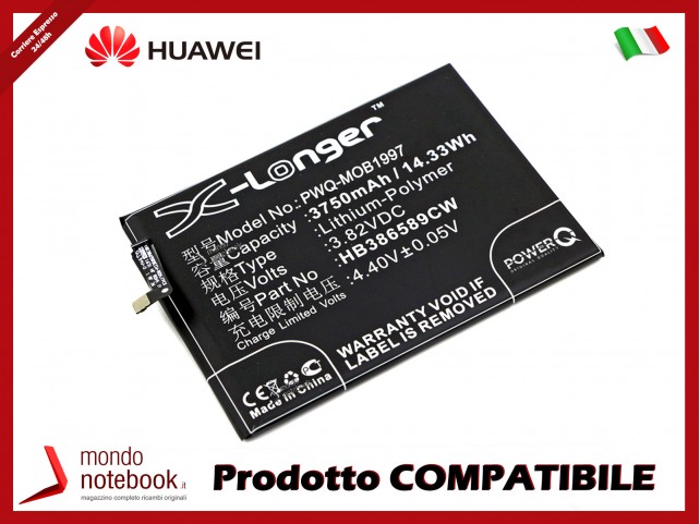 Batteria PowerQ per Huawei Berkeley 3750mAh 3.82V P/N HB386589CW
