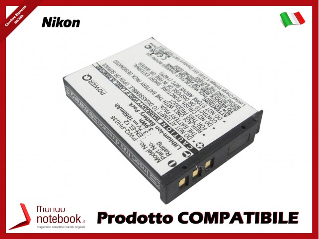 Batteria PowerQ per NIKON Coolpix AW100s 1050mAh 3.7V P/N EN-EL12