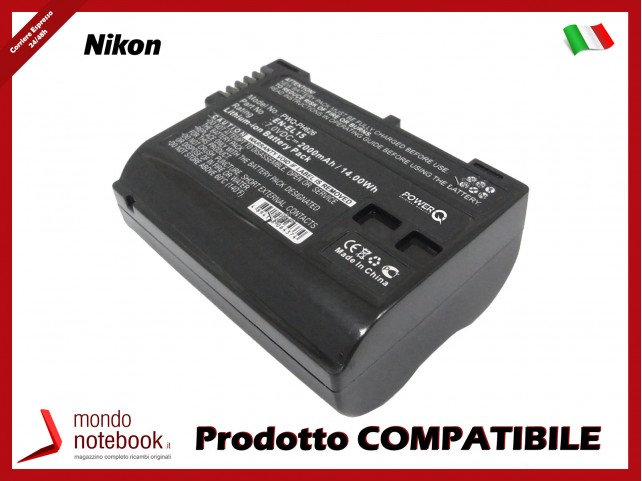 Batteria PowerQ per Nikon 1 V1 2000mAh 7.0V P/N EL-EL15c