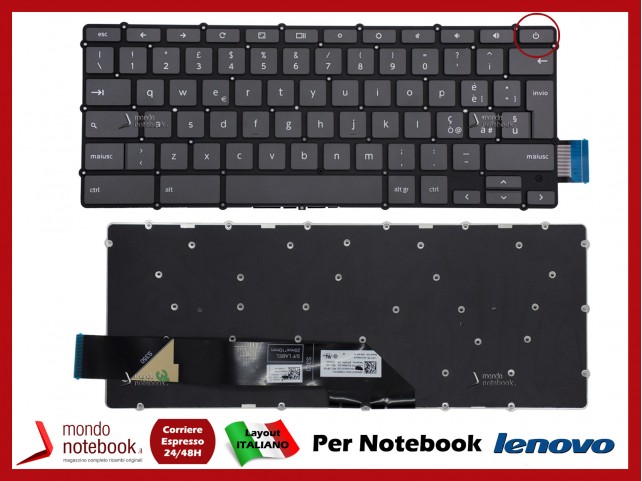Tastiera Notebook Lenovo Ideapad 3 CHROMEBOOK - 11IGL05 (Grey) Italiana