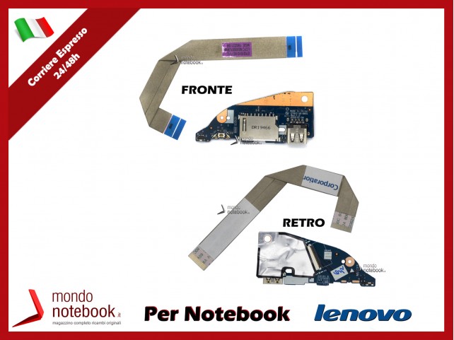 Interruttore di Alimentazione USB SD Board + Cavo LENOVO Yoga 530-14IKB (81EK) Flex 6-14IKB NSB601 N