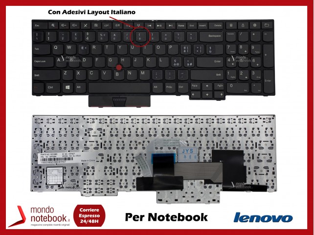 Tastiera Notebook Lenovo Edge E530 E530c E535 con Trackpoint con ADESIVI Layout ITA
