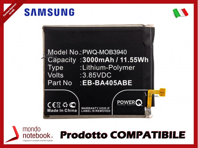 Batteria PowerQ per Samsung Galaxy A40 3000mAh 3.85V P/N EB-BA405ABE