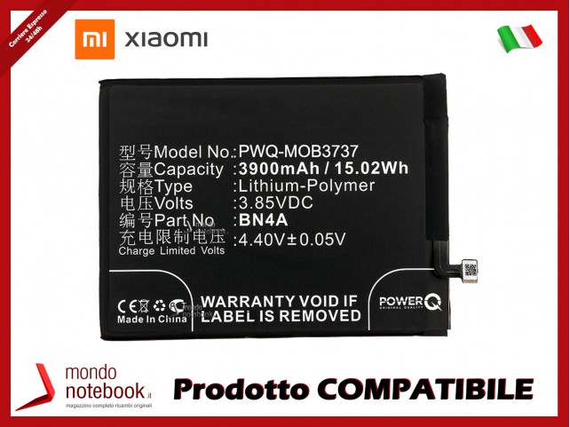 Batteria PowerQ per Xiaomi Redmi Note 7 3900mAh 3.85V P/N BN4A