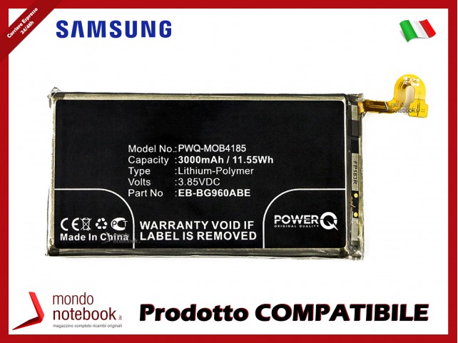 Batteria PowerQ per Samsung Galaxy S9 3000mAh 3.85V P/N EB-BG960ABE