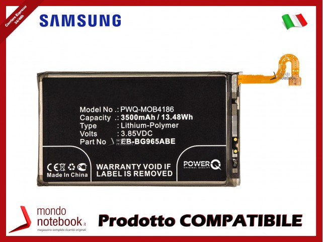 Batteria PowerQ per Samsung Galaxy S9 Plus 3500mAh 3.85V P/N EB-BG965ABA