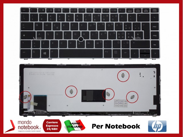 Tastiera Notebook HP EliteBook Folio 9470m 9480m con Trackpoint