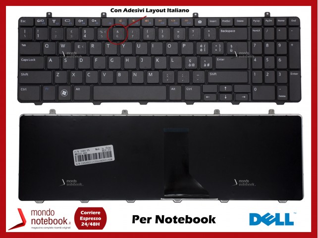 Tastiera Notebook DELL Inspiron 15 1564 Studio 1564 (NERA) Con Adesivi Layout Italiano