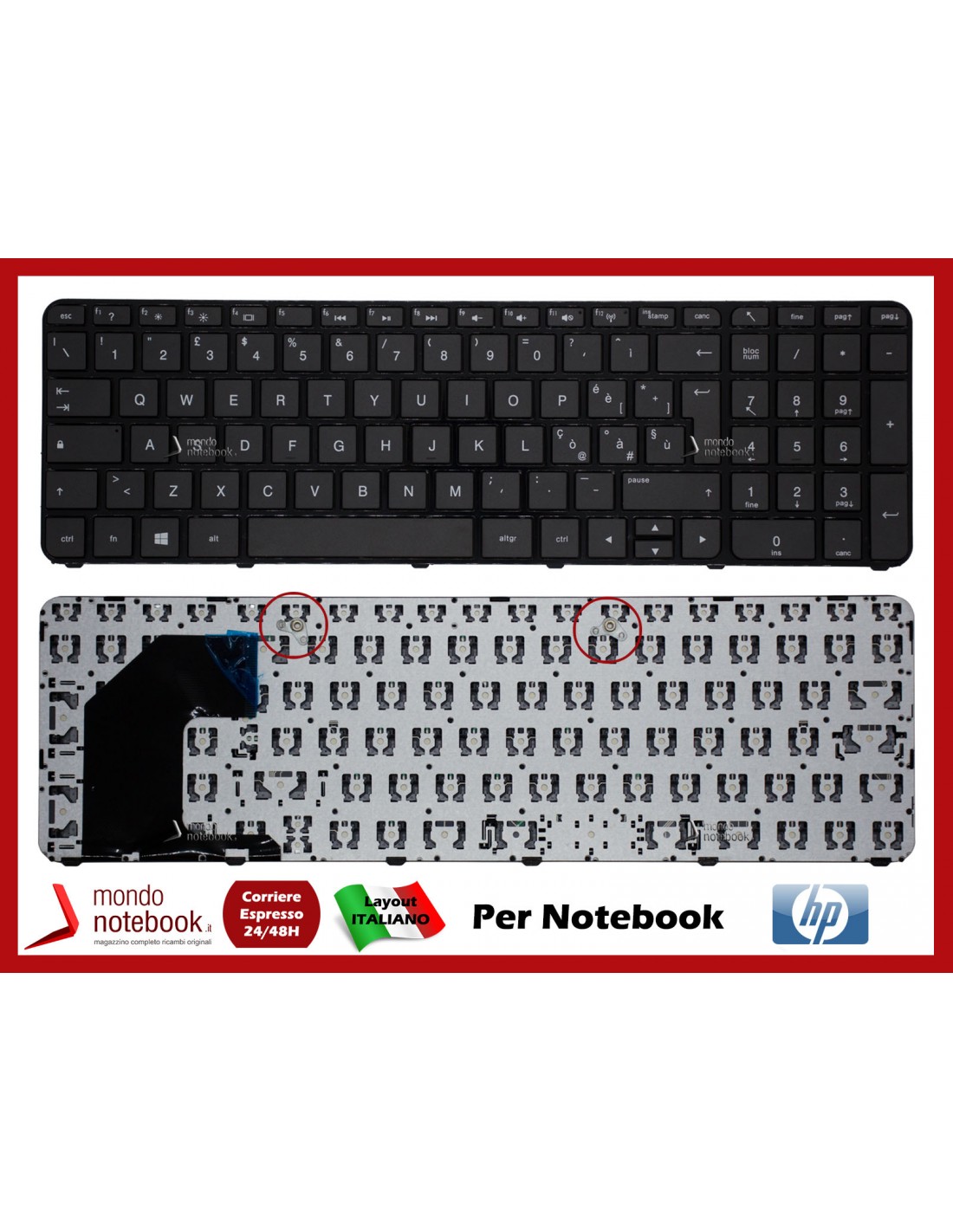 Tastiera Notebook HP Pavilion 15-B Series (NERA) (CON FRAME) Italiana