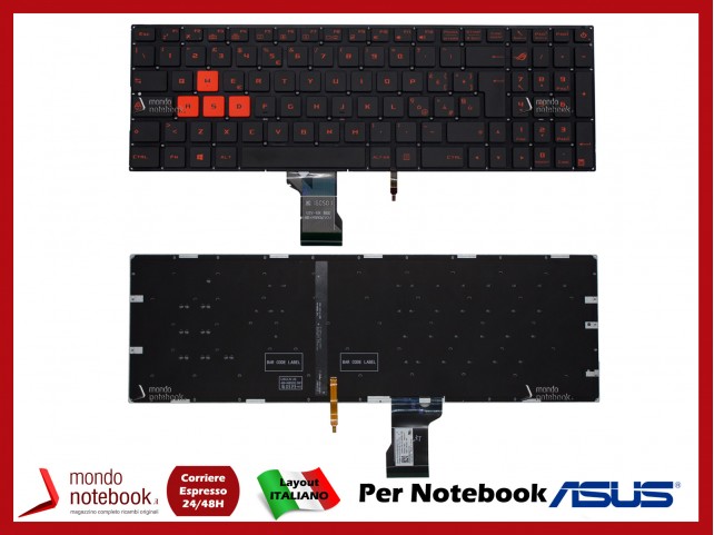 Tastiera Notebook ASUS ROG Strix GL702 VSK GL702VS GL702VM GL702VI (Retroilluminata) Italiana