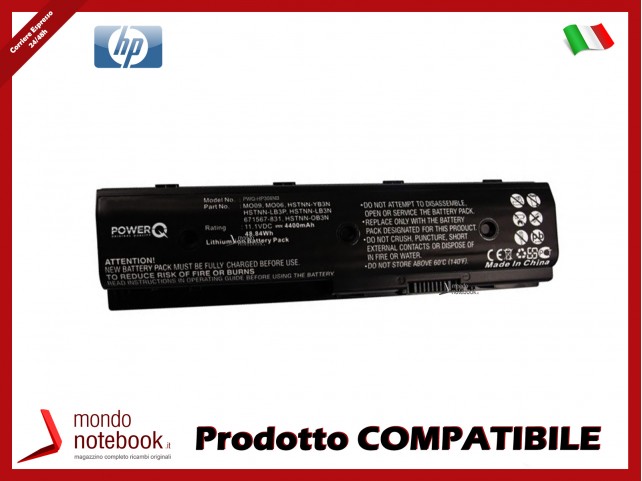 Batteria PowerQ per HP Envy DV4 4400 mAh 11.1V P/N 671567-421 Nero