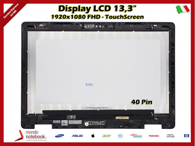 Display LCD con Touch Screen Originale DELL Inspiron 7368 7378 7KF9N FHD 40 Pin