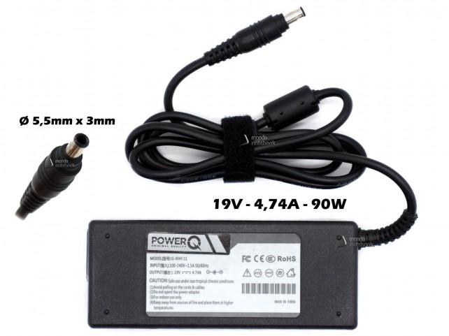 Alimentatore PowerQ per SAMSUNG 90W 19V 4,74A (5,5mm x 3mm)