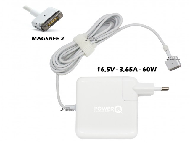 Alimentatore PowerQ per APPLE 60W 16,5V 3,65A A1435 - MagSafe 2