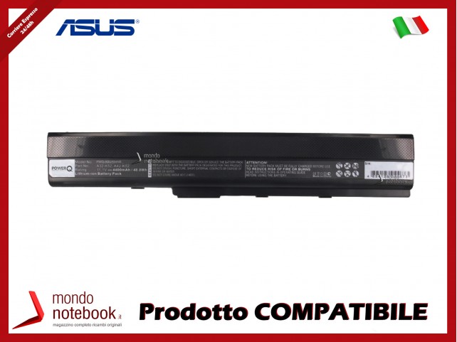 Batteria PowerQ per Asus K52 X52 A52 4400 mAh 11.1V P/N 70-NXM1B2200Z Nero