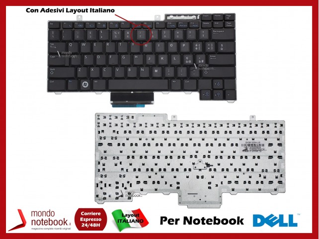 Tastiera Notebook DELL Latitude E5300 E5400 E5500 Precision M2400 (No Trackpoint) con Adesivi Layout Italiano