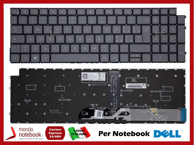 Tastiera Notebook DELL Vostro 15 3510 3511 3515 (Grey) Italiana Retroill. 02WFK3