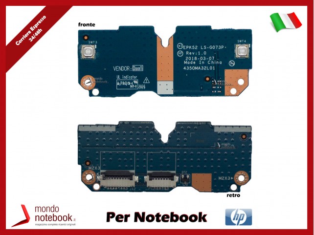 Pulsanti Touchpad Tasto Board Mouse HP 250 G7 15-DB 15-DA LS-G073P L20449-001