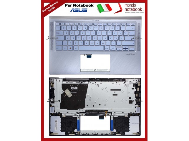Tastiera Italiana Completa di Top Case Superiore ASUS ZenBook 14 UX431F UX431FA UX431FN [Utopia Blue] (RETROILLUMINATA)