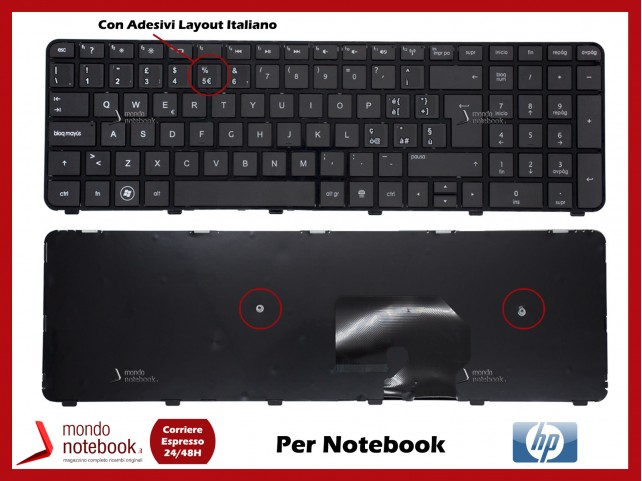 Tastiera Notebook HP DV7-6000 DV7-6100 (CON FRAME) Con Adesivi Layout Italiano