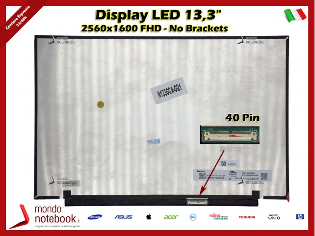Display LED 13,3" (2560x1600) 40 Pin DX No Bracket