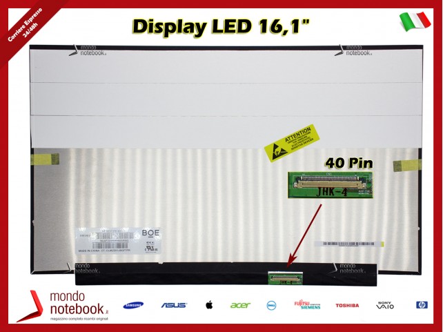 Display LED 16,1" 2K (NO BRACKET) 40 Pin DX HP OMEN 16-B1018NL