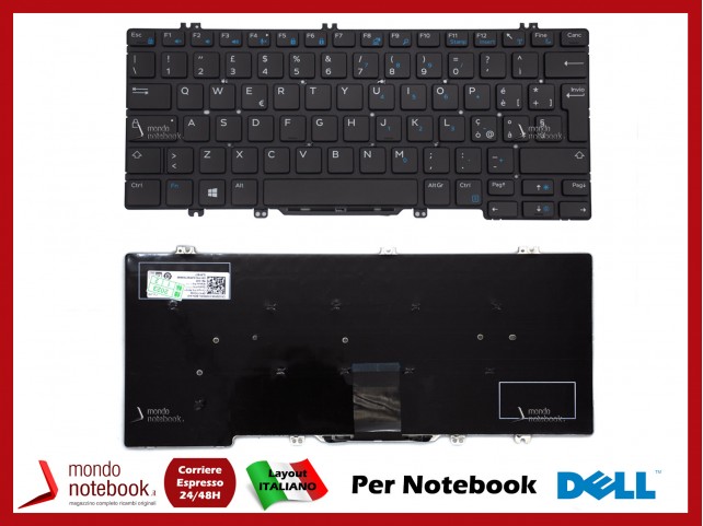 Tastiera Notebook DELL Latitude 13 7390 7380 7389, 12 7290 7280 5290 5289 5280 - Italiana - JY0T3