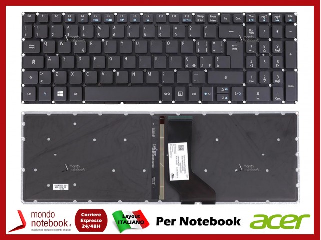 Tastiera Notebook ACER Aspire R5-571 R5-571T R5-571TG (Retroilluminata) Italiana