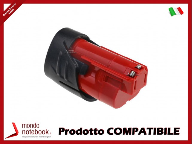 Batteria 2000mAh per Milwaukee C12 FM, HZ, HZ-0, HZ-202C, JSR, 48-11-2402