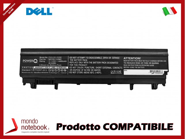 Batteria PowerQ per DELL Latitude 14 4400 mAh 11.1V P/N 045HHN Nero