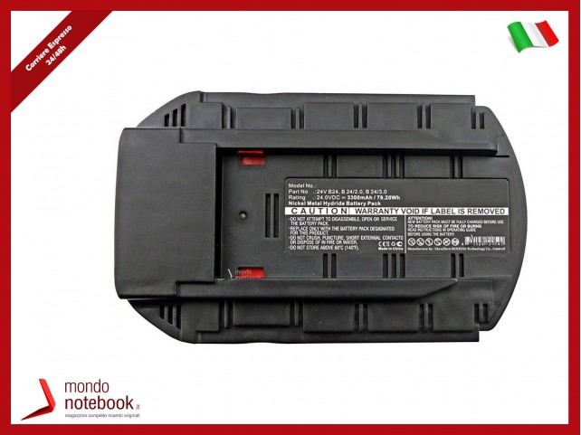 Battery for Hilti PowerTool 79Wh Ni-Mh 24V 3300mAh Black, SFL 24, TE 2-A, UH 240-A, WSC 55-A24, WSC 6.5, WSR 650-A, WSW 650-A